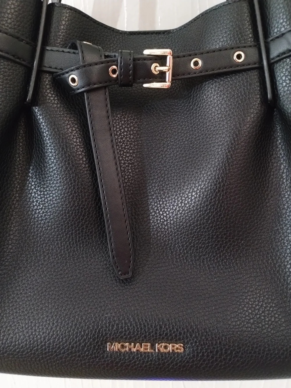 Michael Kors Black Pebbled Leather Tote Bag